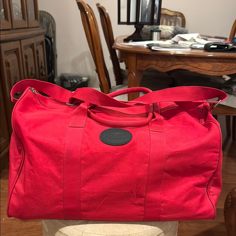 Burberry Red Travel Duffel Bag